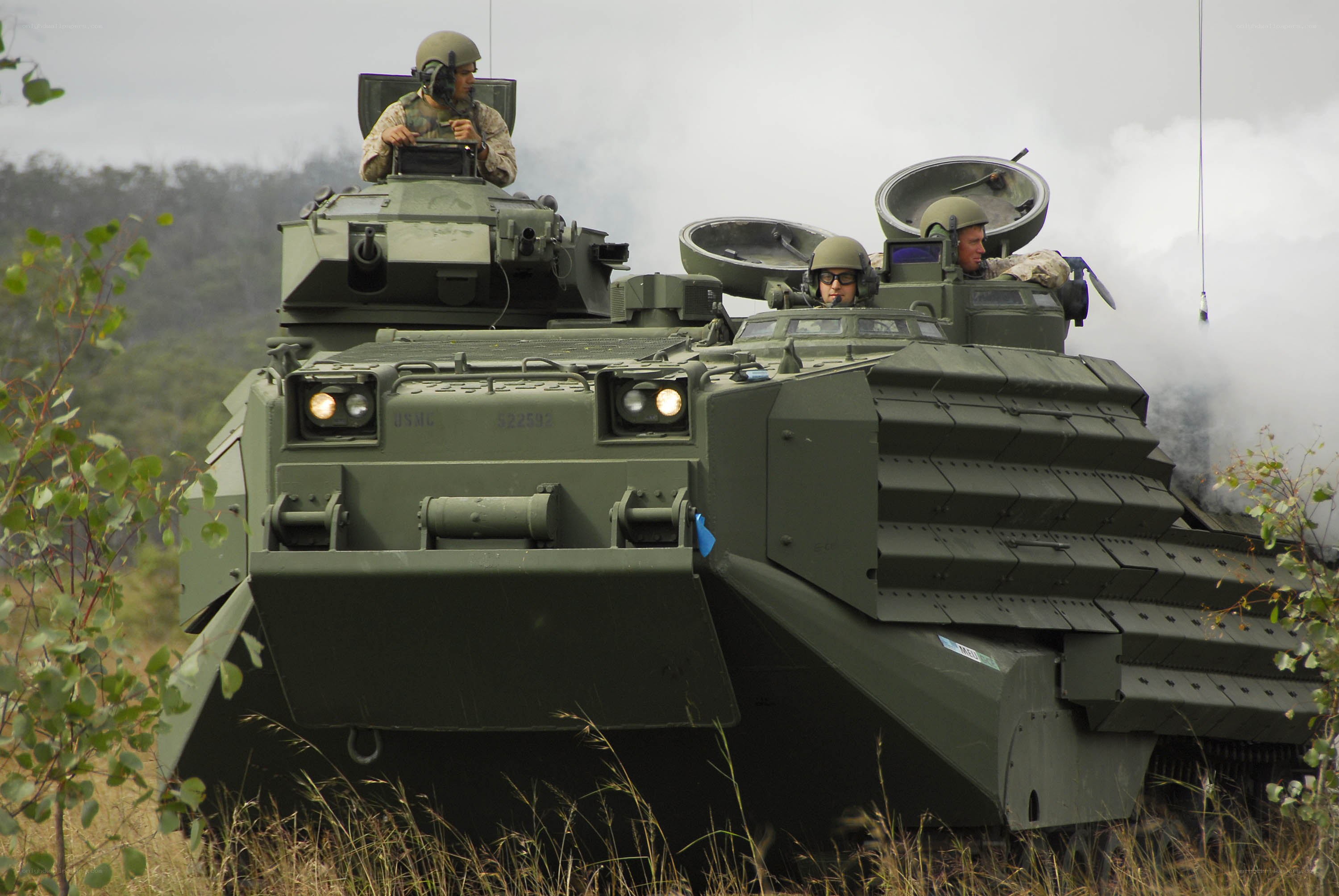 Marines in armored vehicles