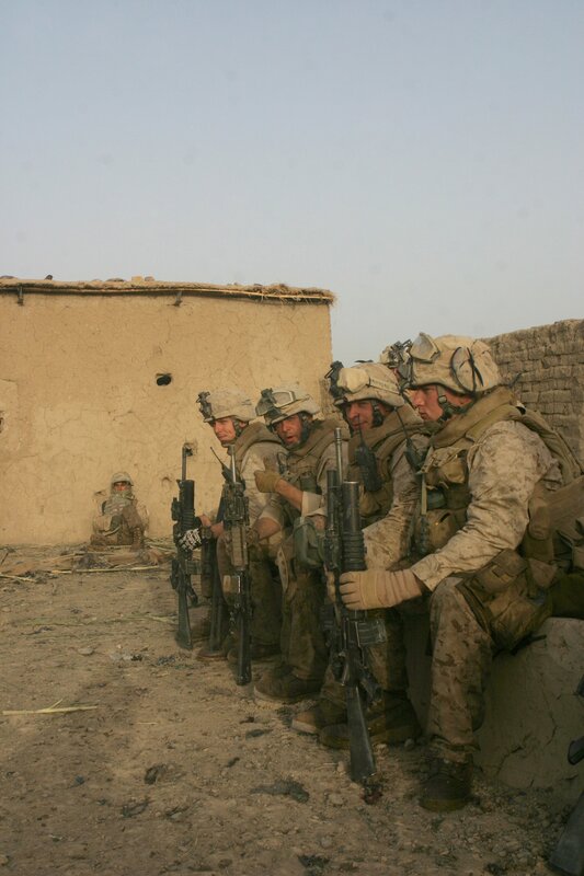 Marines in combat gear