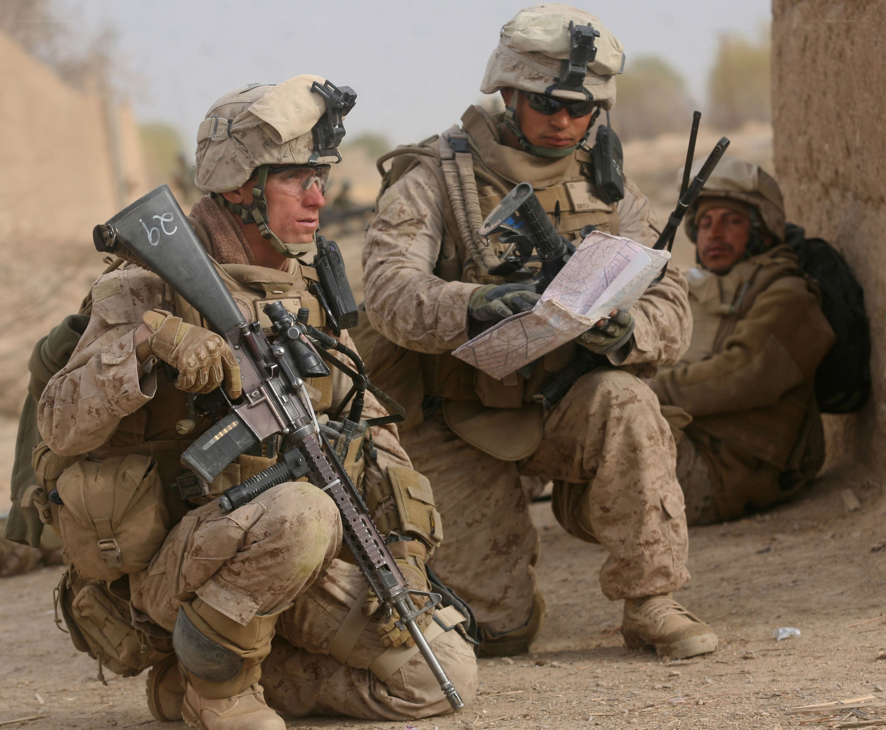 Marines in combat gear