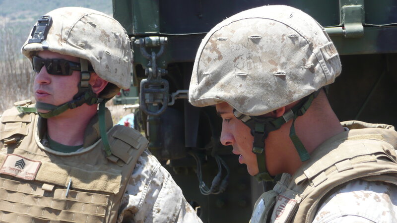 Marines in combat gear