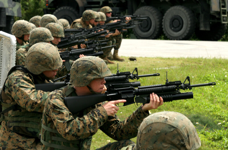 Marines in combat training