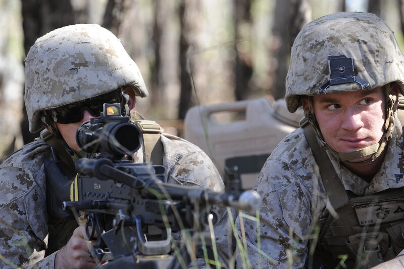 Marines in combat training