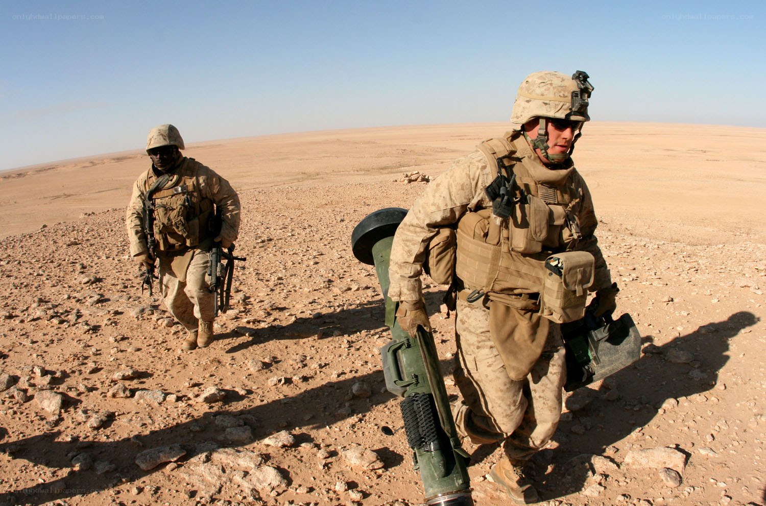 Marines in desert patrol