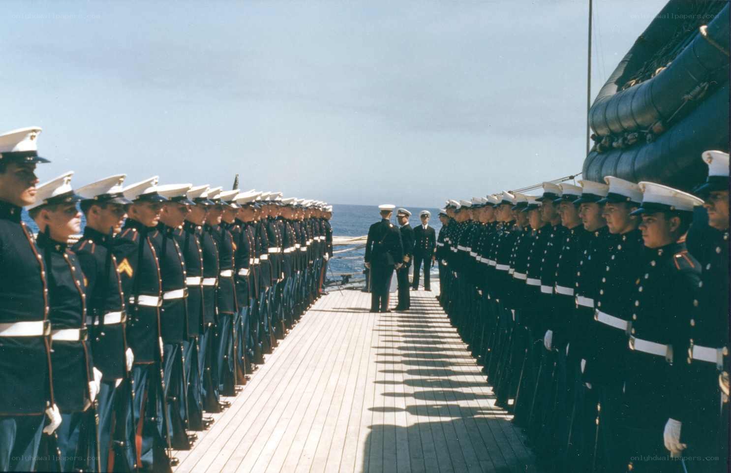 Marines on ship deck