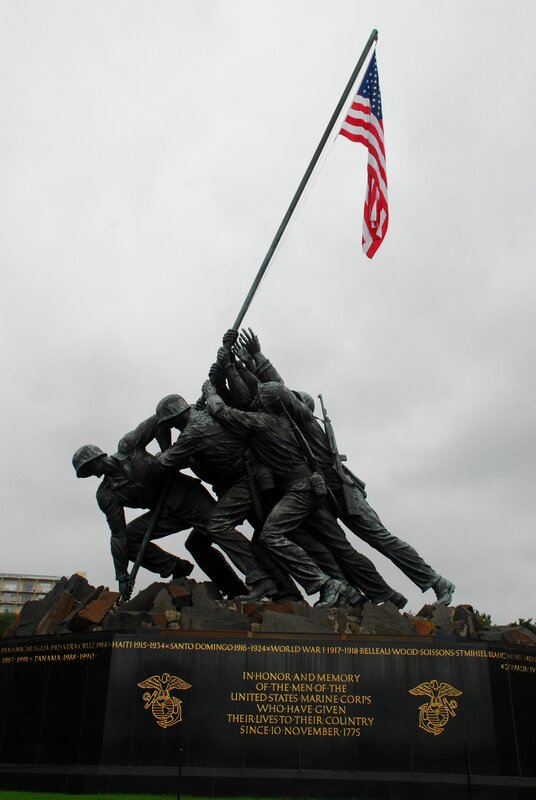 Marines Raising Flag — Black