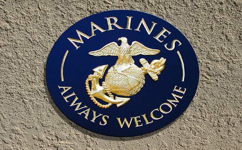 Marines Welcome Sign