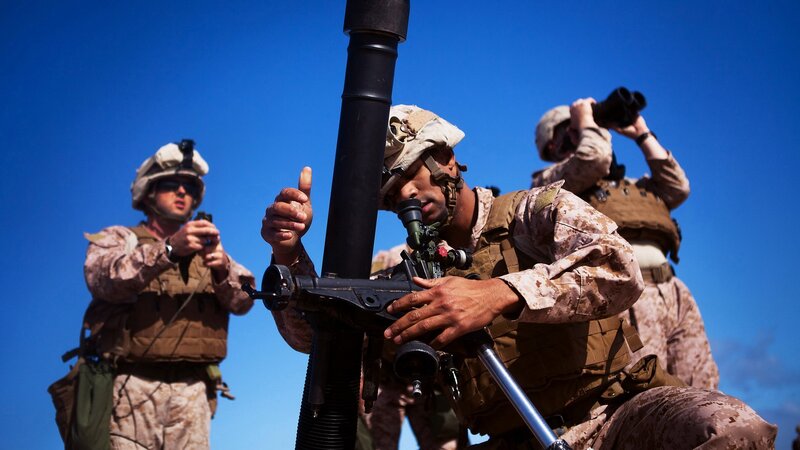 Marines with weapon system
