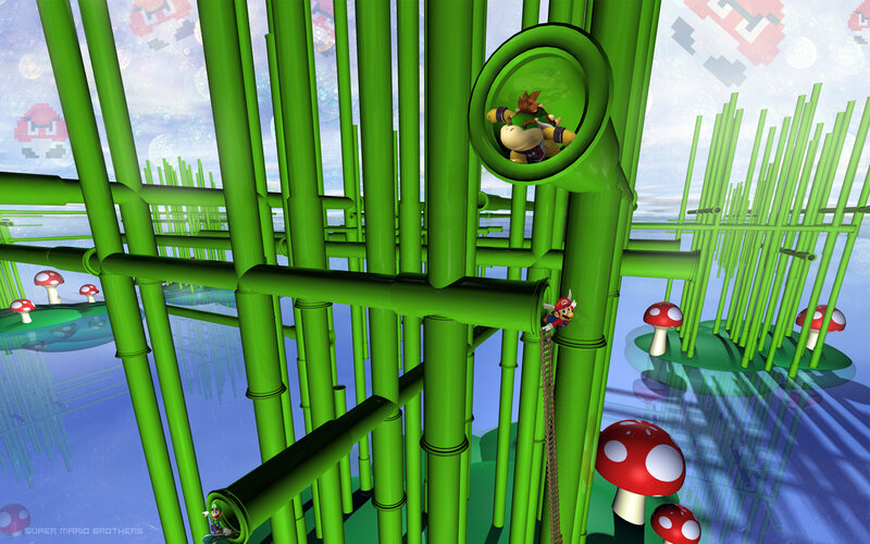 Mario and Bowser in Maze