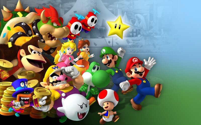 Mario and Friends Group — Green, Playful, 3d Render