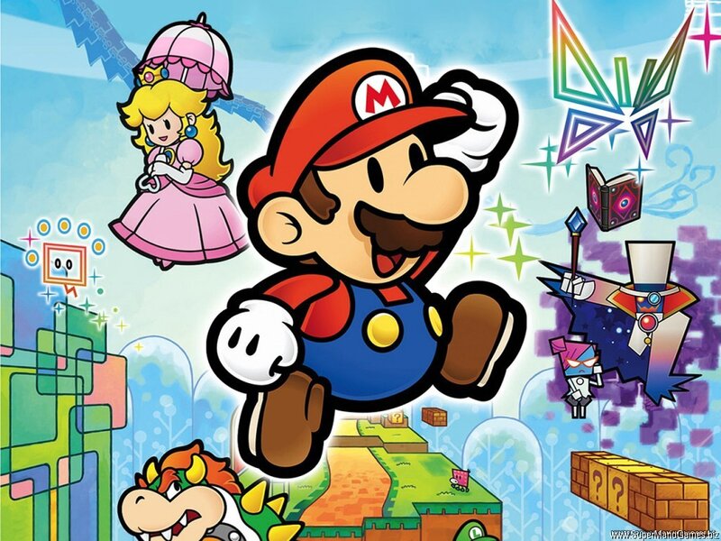 Mario and friends in a colorful world