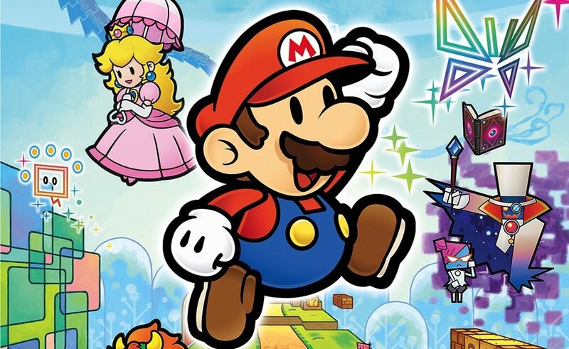 Mario and friends in a colorful world