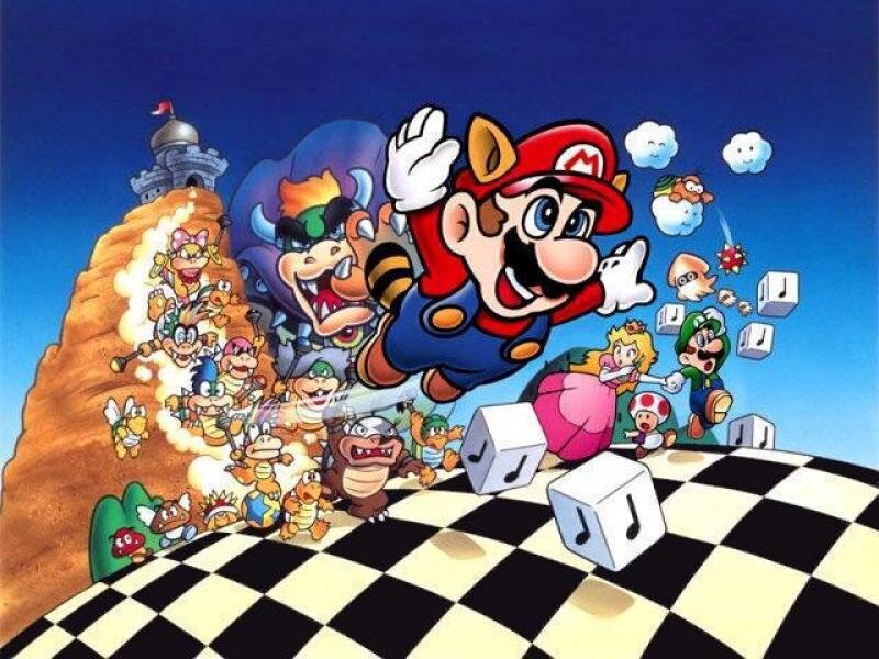 Mario and friends in a game scene
