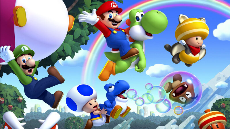 Mario and friends in the sky