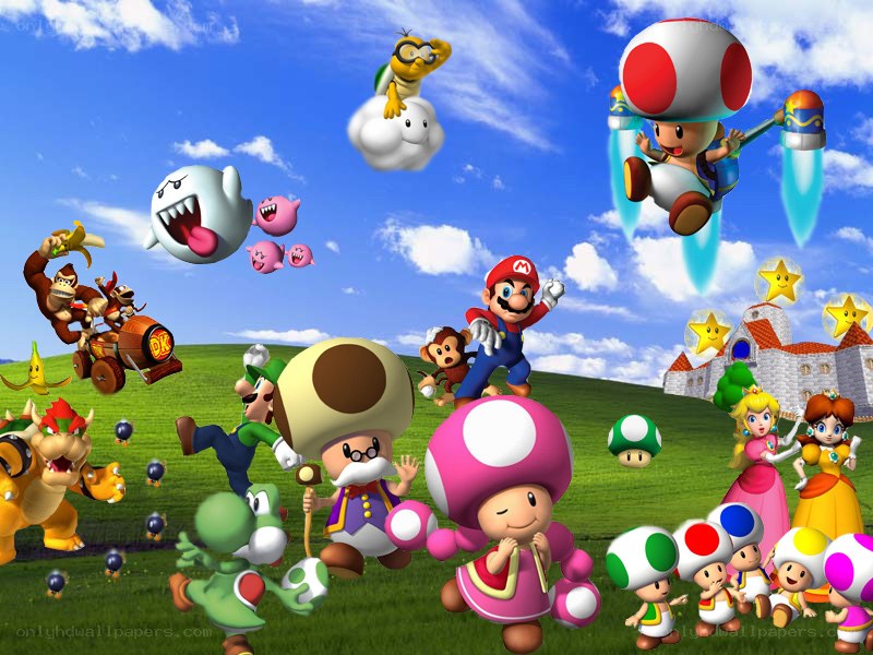 Mario and friends in the sky