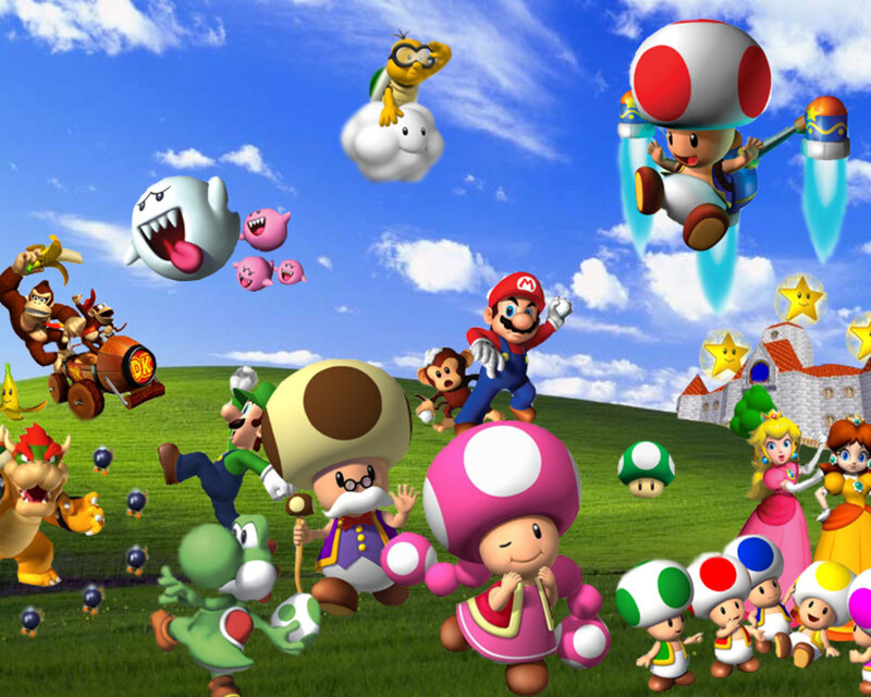 Mario and Friends on a Field