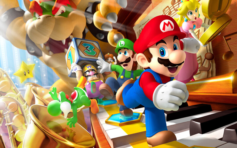 Mario and friends on a musical adventure