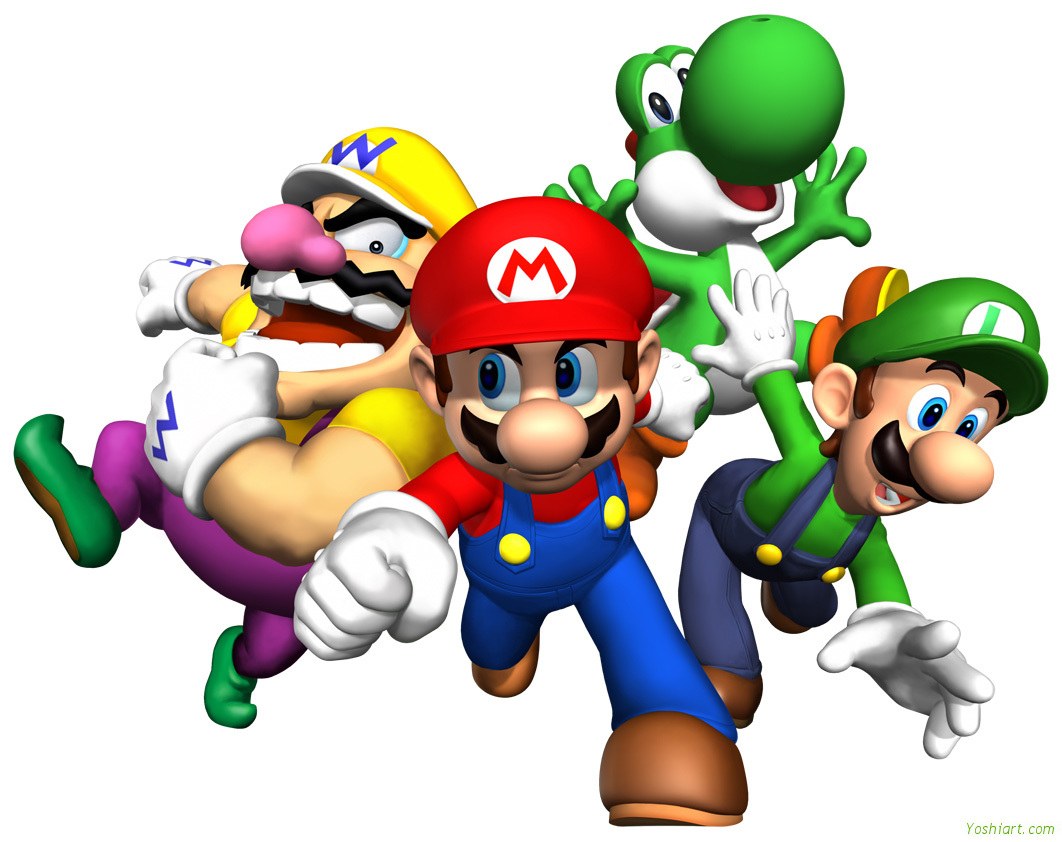 Mario and friends running together