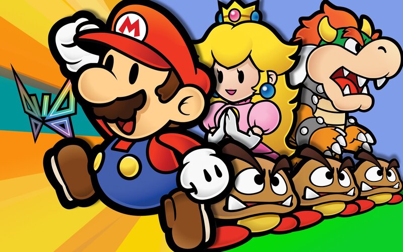 Mario and Friends Running — Yellow, Energetic, Digital Art