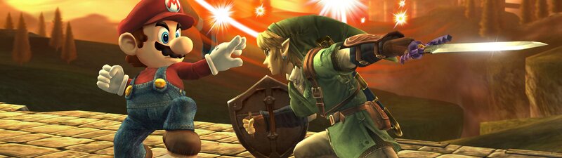 Mario and Link Fighting — Green