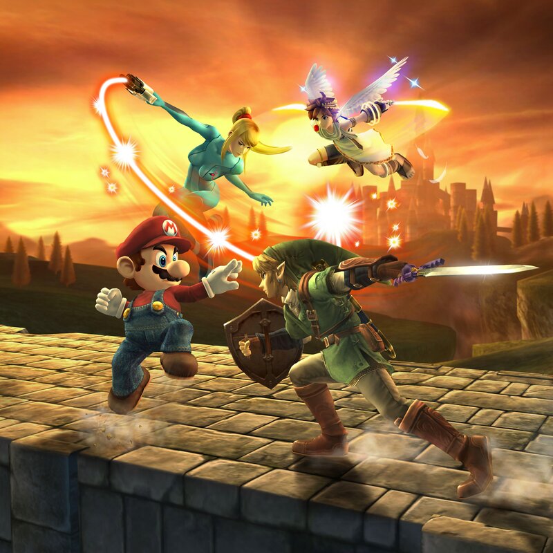 Mario and Link in action