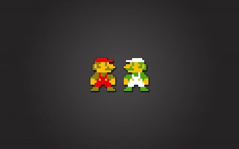 Mario and Luigi Characters — Black, Nostalgic