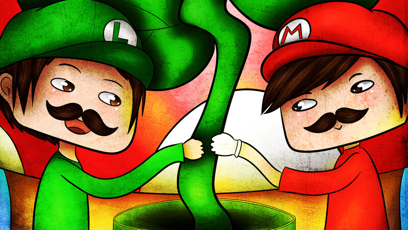Mario and Luigi Characters — Red, Playful, Digital Art