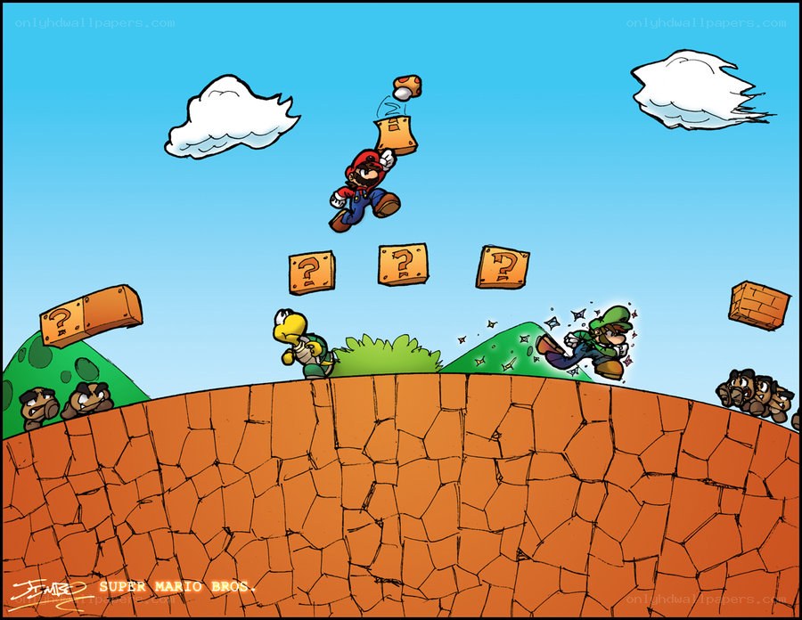 Mario and Luigi in action