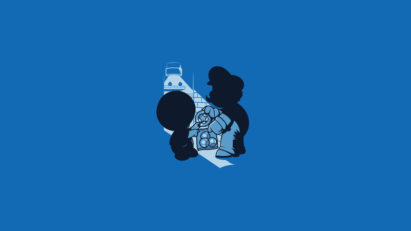 Mario and Luigi in silhouette