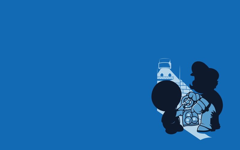 Mario and Luigi in silhouette