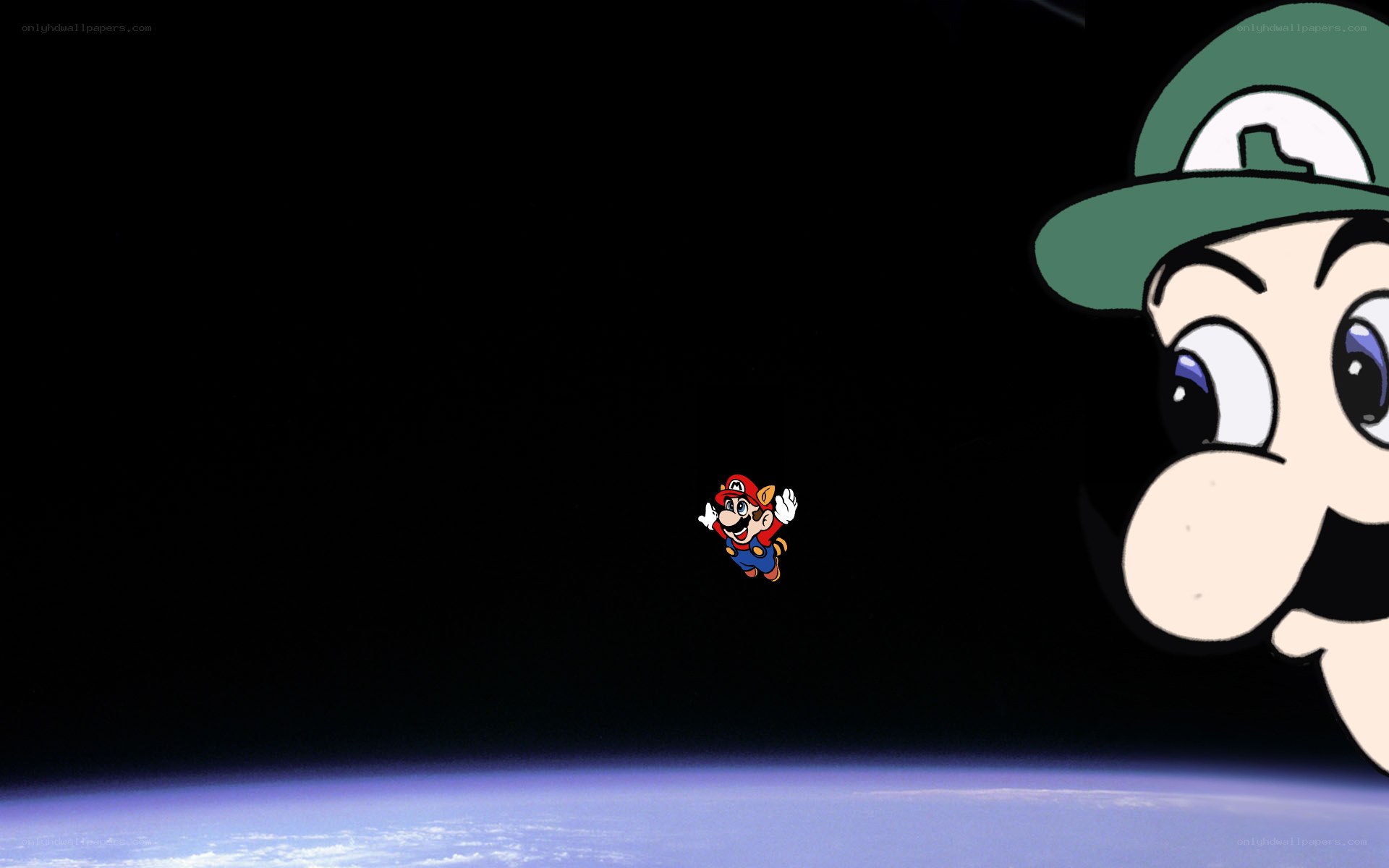 Mario and Luigi in space