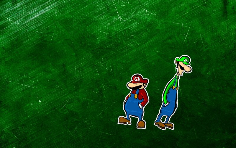 Mario and Luigi on green