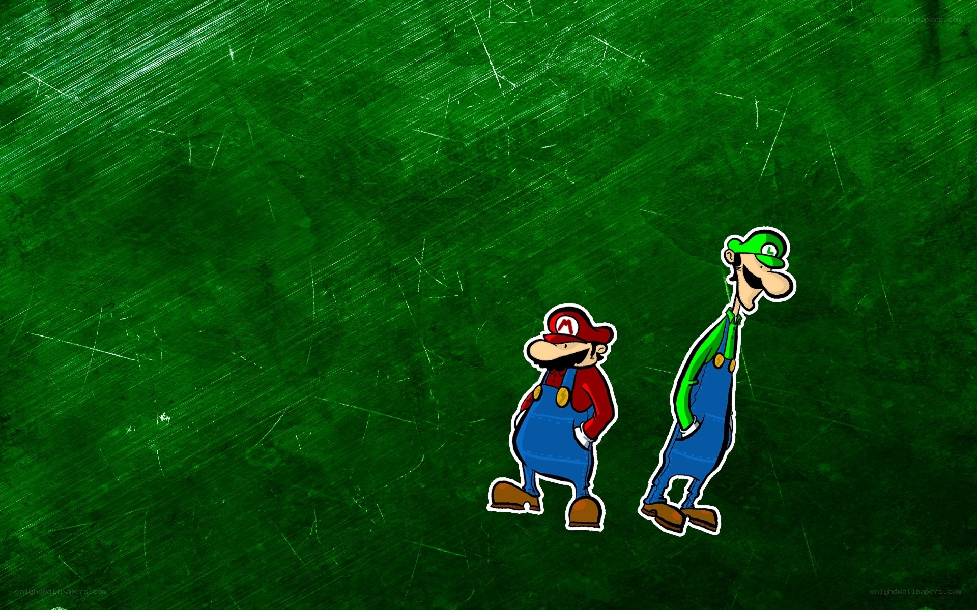 Mario and Luigi on green