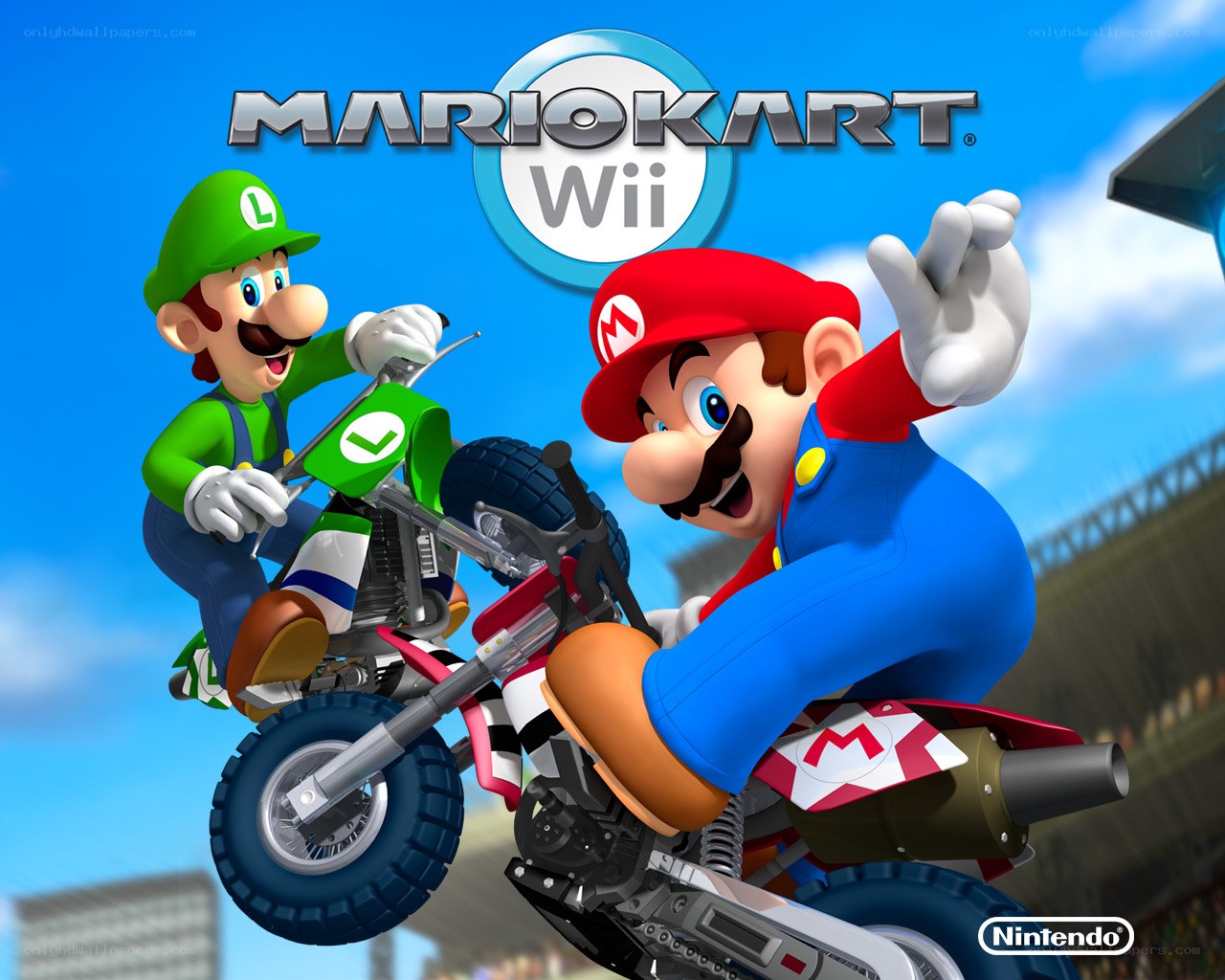 Mario and Luigi on motorcycles