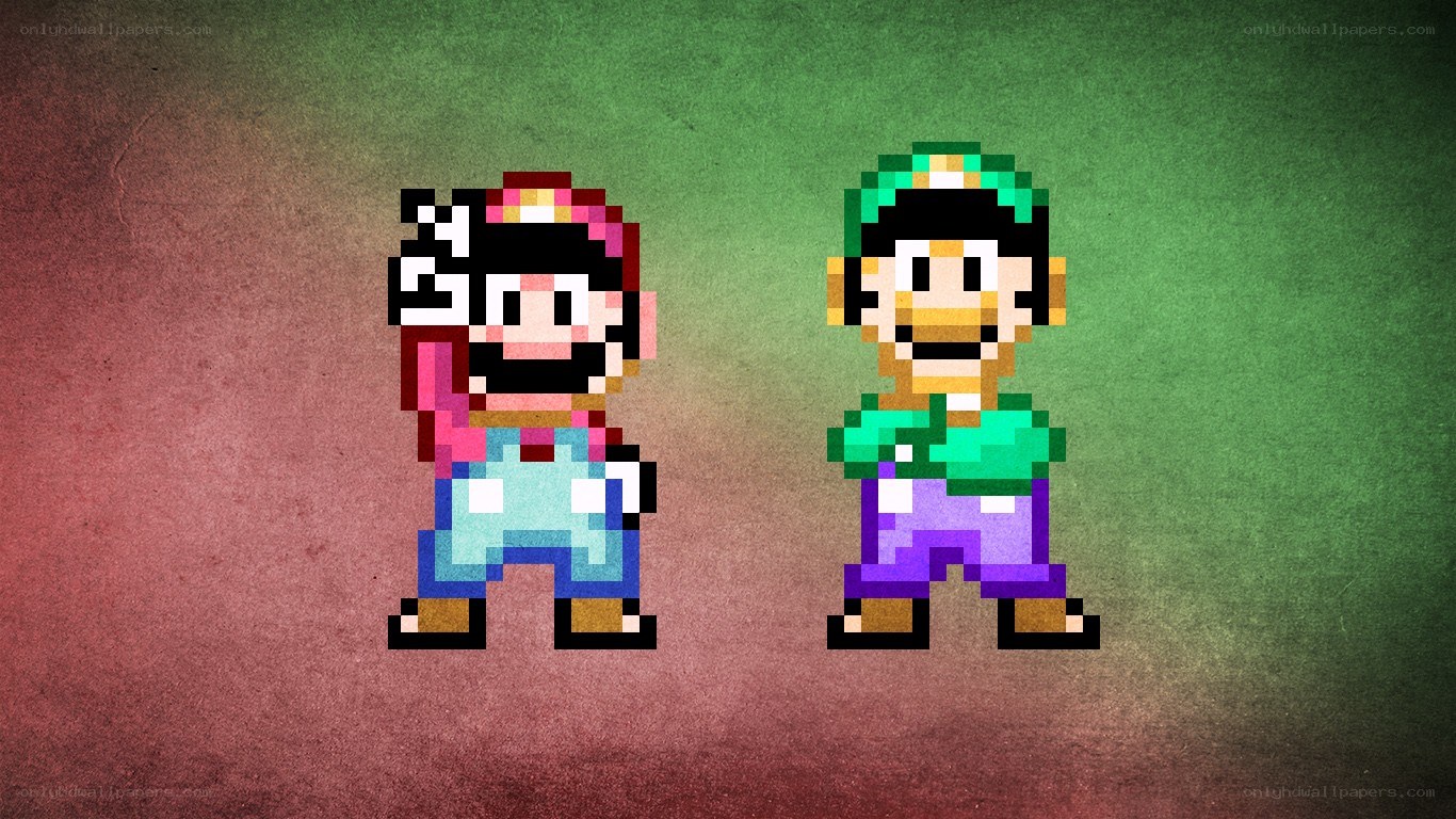 Mario and Luigi pixel art