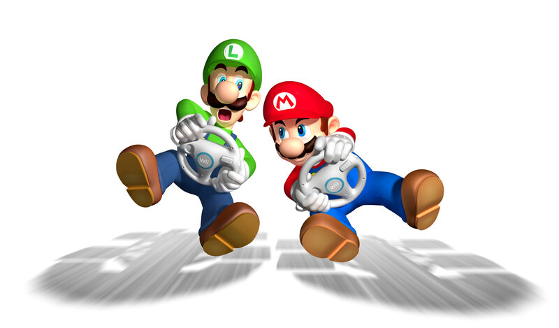 Mario and Luigi racing