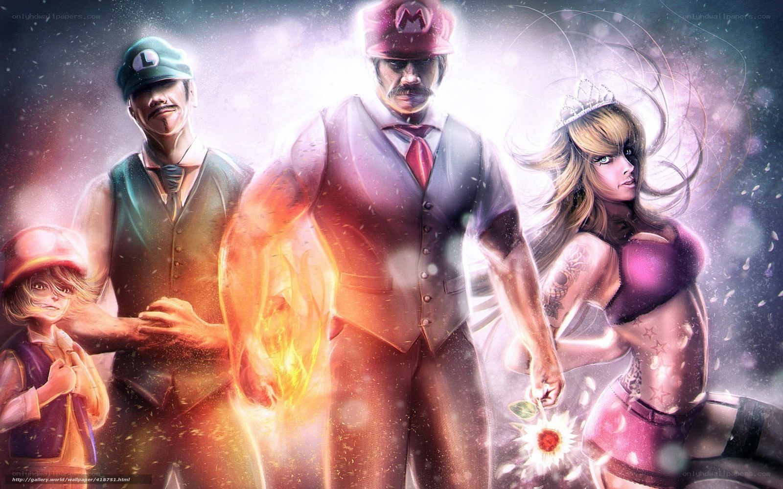 Mario and Luigi with Princess Peach