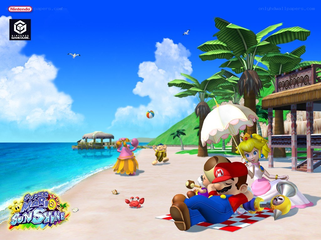 Mario and Peach at the beach