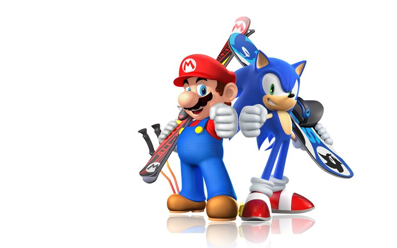 Mario and Sonic Characters — Blue, Playful, 3d Render