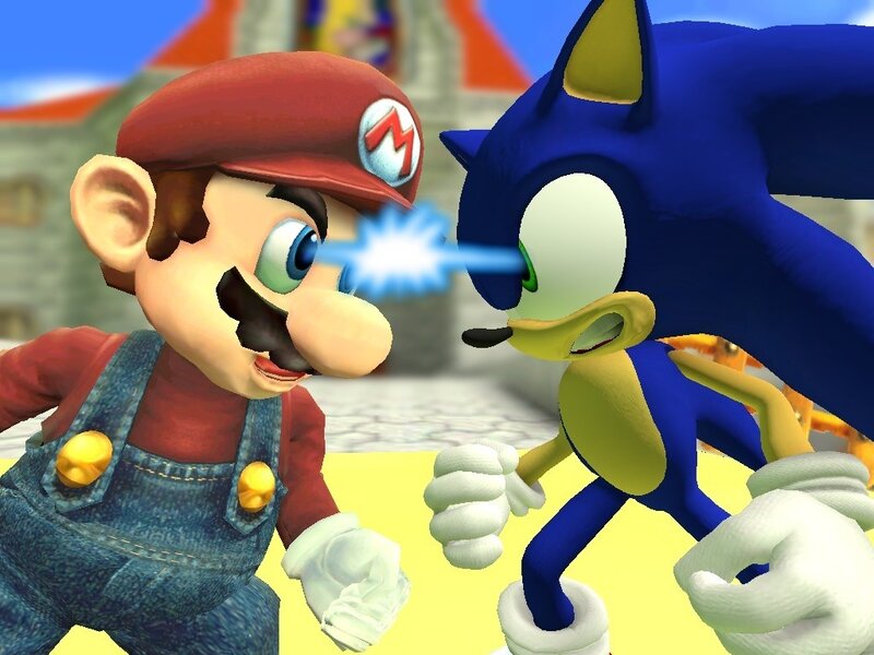 Mario and Sonic face-off
