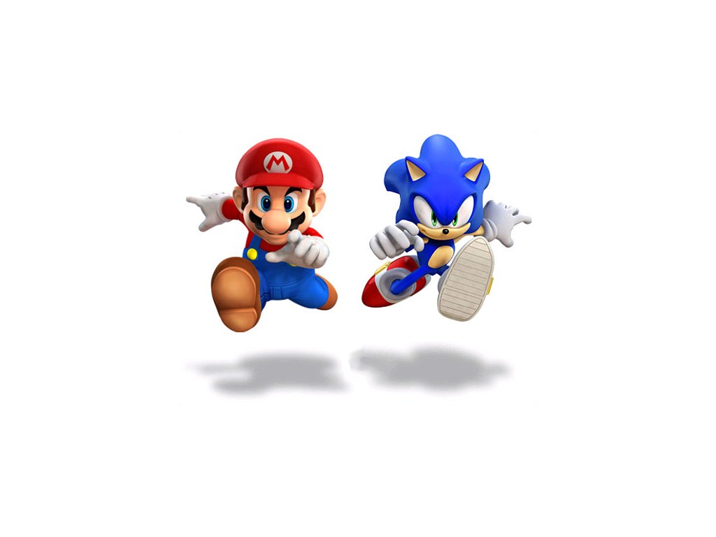 Mario and Sonic running