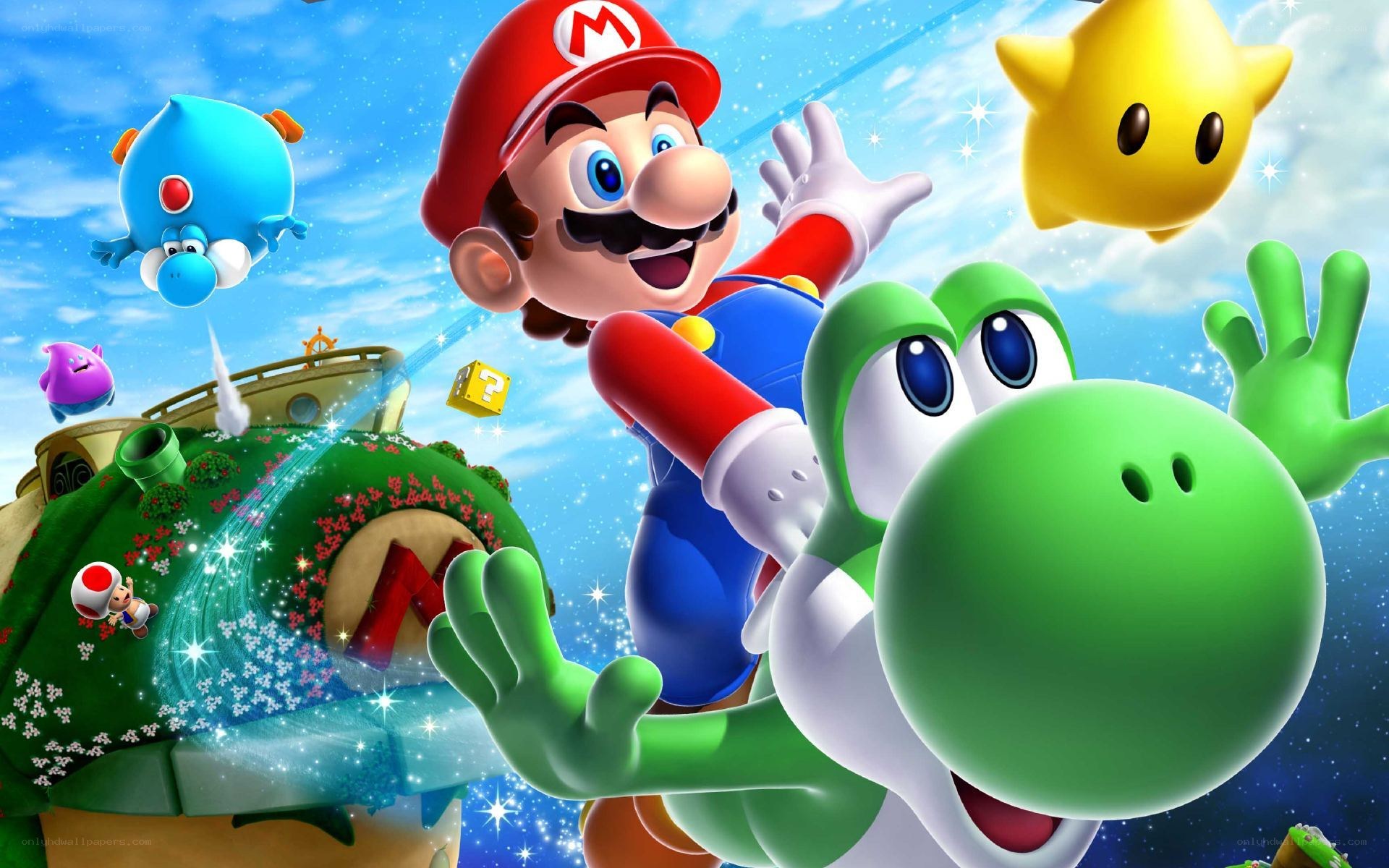 Mario and Yoshi in space