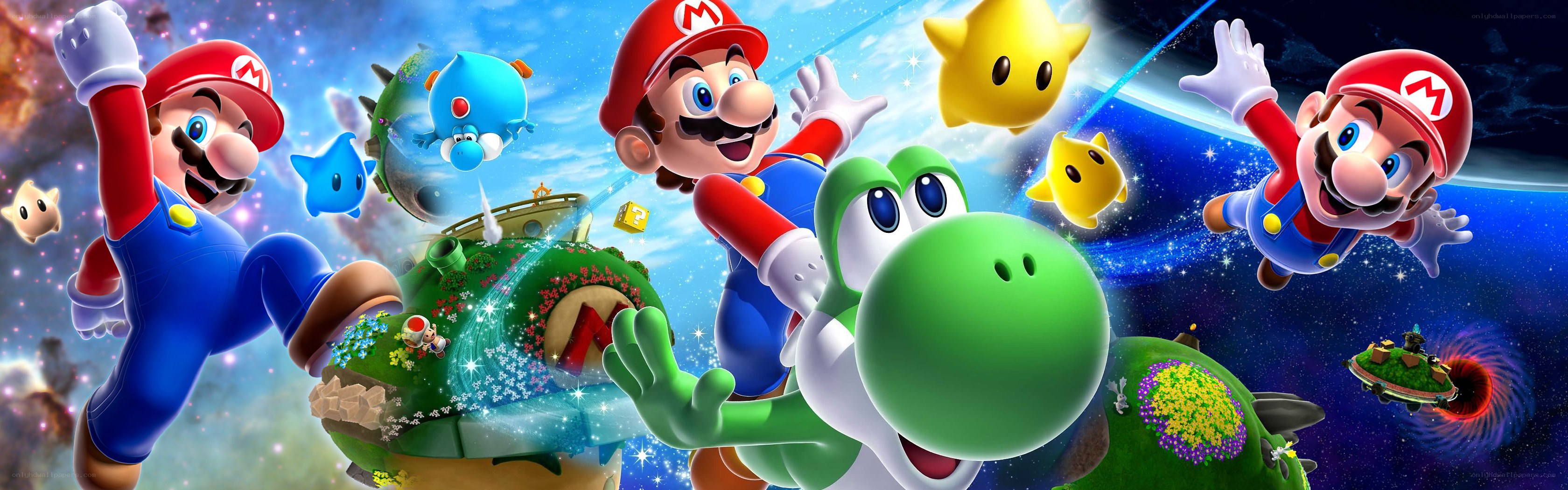Mario and Yoshi in space