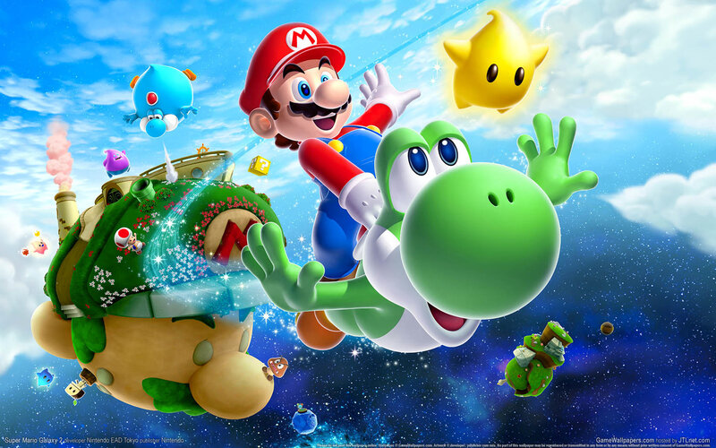 Mario and Yoshi in space