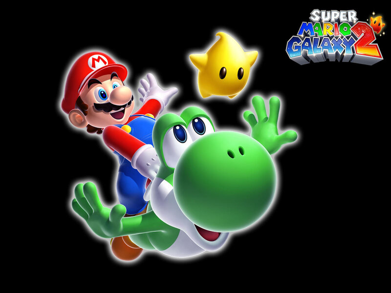 Mario and Yoshi in Super Mario Galaxy 2