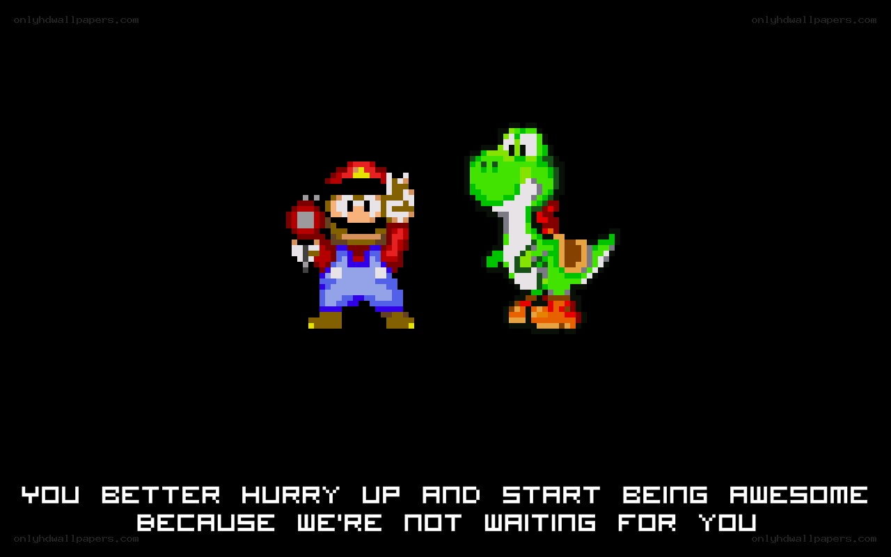 Mario and Yoshi pixel art