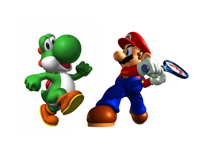 Mario and Yoshi Running — Green