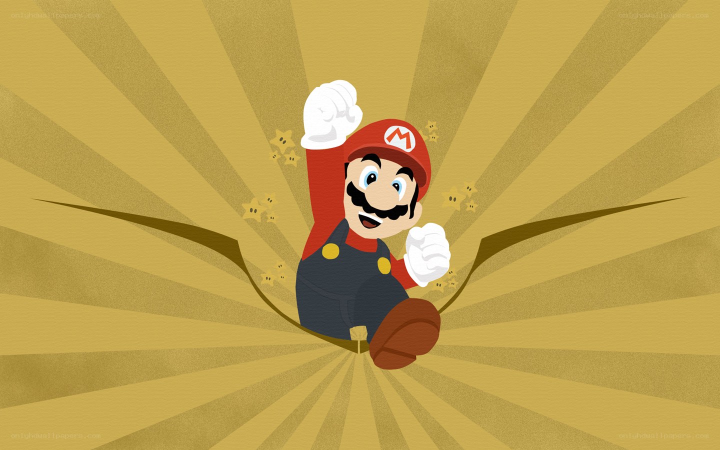Mario bursting through background