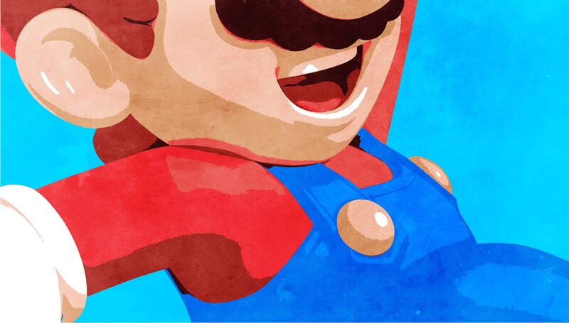 Mario Character Close-up — Blue