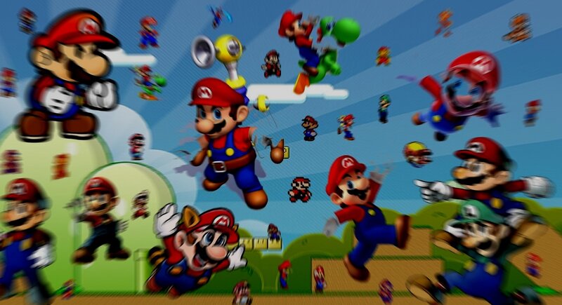 Mario character collage
