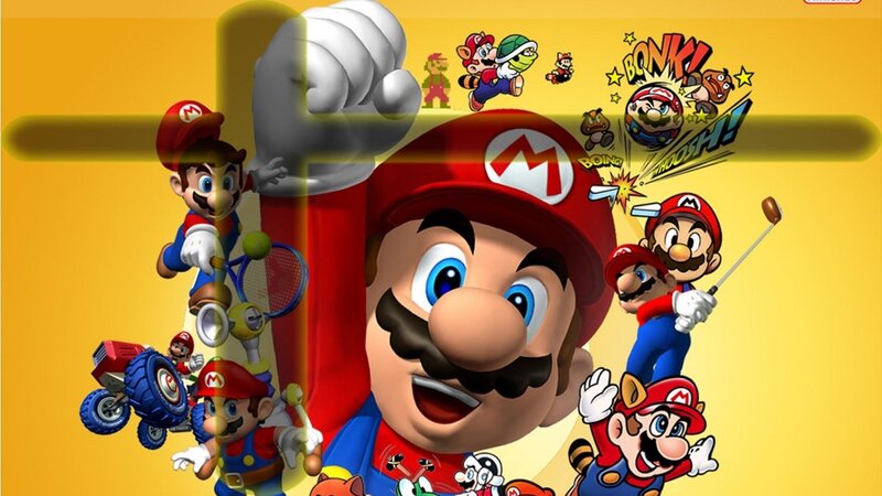 Mario Character Collage — Yellow